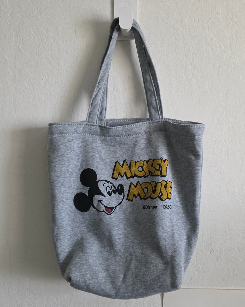 Disney Mickey Mouse Gray Tote Bag Daiso 13"